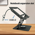 2025 Neuankömmling Laptopständer mit Hub 17 Zoll Kohlenstoffstahl höhenverstellbarer tragbarer Laptophalter mit USB-Anschluss für Büro1