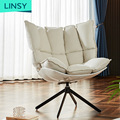 Linsy French Upholstered White Accent Armchair1