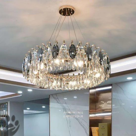 Lustre de cristal elegante k9 para decoração de sala de estar moderna1