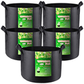 5-pack 3 5 7 10 15 20 25 30 50 100 100 gallon planten kweekzakken, zware verdikte niet-geweven stofpotten met handgrepen1