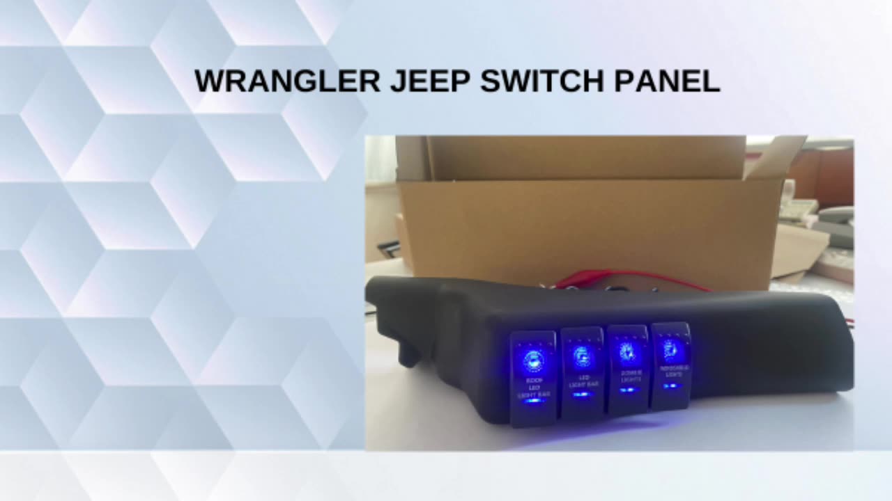 مفاتيح Auto 12V A-Pillar 4 Switch POD يناسب الجانب الأيسر LED LED LID BOAT CAR Rocker لوحة مفتاح JP Wrangler JK JKU 2011-20181