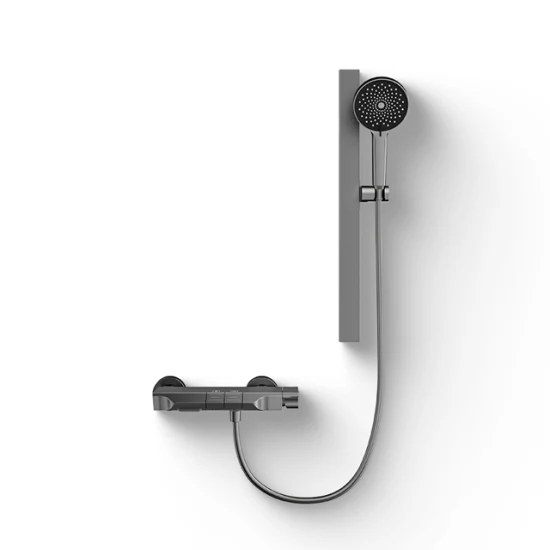 New Design Gun Grey Aluminum Material Rainfall Bathroom Shower Set1