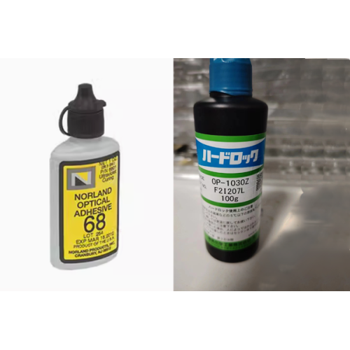 There are differences in the effects of op-1030z adhesive and norland 68 adhesive on optical equipment