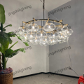 Modern Round Brass Glass LED Chandelier Pendant Lamp1