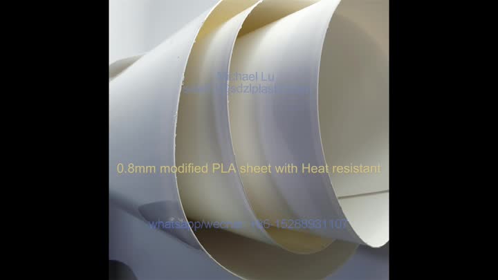 Hoja de PLA modificada de 0.8 mm con resistencia al calor