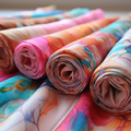 Rollo de seda pura de tela de poliéster de 100 poliéster al por mayor para vestidos de impresión floral personalizado1