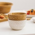 Wholesale Yellow Begonia Embossed Ceramic Plates1