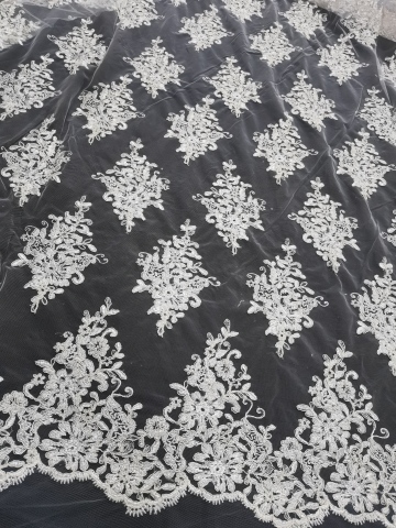white embroidery lace fabric