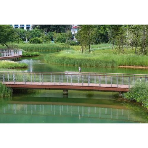 Shenzhen Dongchong Mangrove Wetland Park-Deck de bambu ao ar livre de cor de coroa de cor de coroa