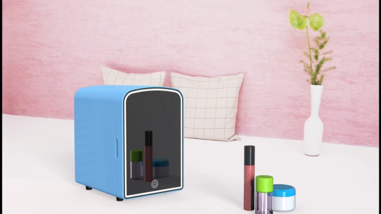 4L  Custom cosmetic makeup Skincare refrigerators beauty little mini small fridges cost with mirror for hotel car home 12V1