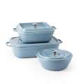 European Style Colored Glaze Ceramic Baking Set with Lid1