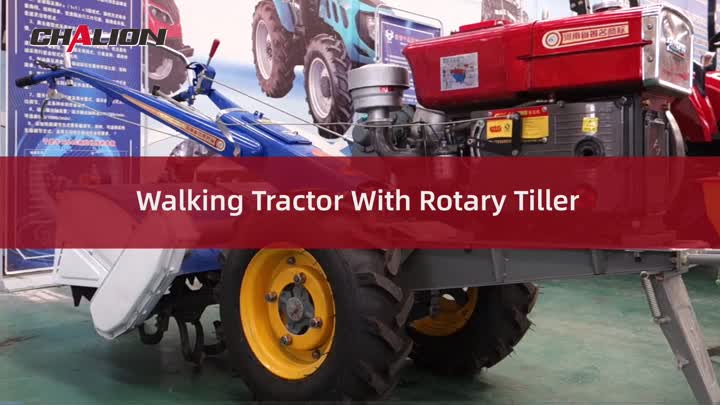 walking tractor with rotary tiller.mp4