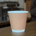 Copos de café compostáveis ​​ecológicos para bebidas quentes 8oz 80mm copos de papel não impressos parede dupla1