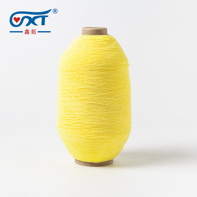 Yellow 90/75 rubber yarn good elastic sock yarn #90 polyester rubber covered yarn for knitting