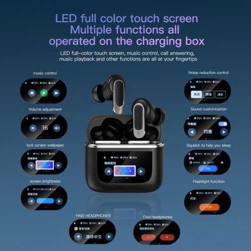 TWS ANC/ENC LCD Earbuds Good Noise Membatalkan Earphone