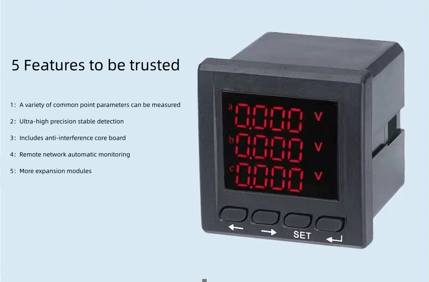 Three-phase Power Meter with Advanced Measurement