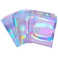 Mukautettu laserfilmi pakkaus Yhden puolen Clear Stand Up Pouch Holographic Cosmetic Bag1