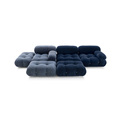 Furnitur ruang tamu modern set navy blue velvet kain modular sofa desain gaya sectional sofas1