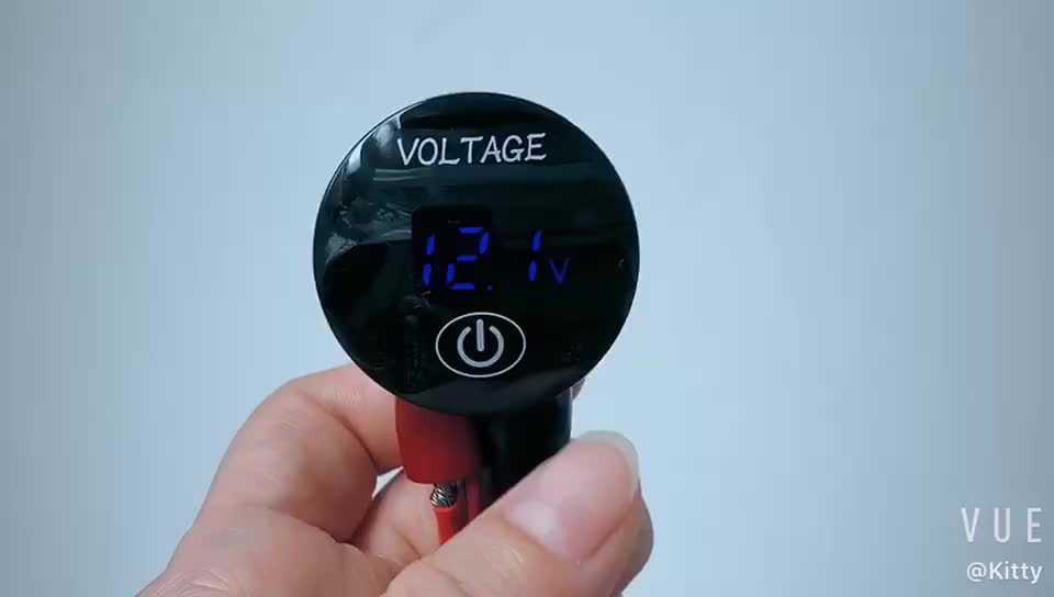 12V-24V AUX Principal Dual LED Voltio Voltaje del medidor para motocicleta de automóviles1