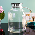 Borosilicate Glass Pitcher with Stainless Steel Lid for Hot and Cold Beverages1