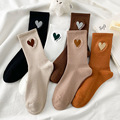 Cute Cartoon Heart Star Logo Korean Embroidered Socks: Funny Crew Long Socks for Girls1