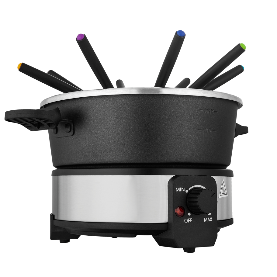 1000W stainless fondue set for 8 persons