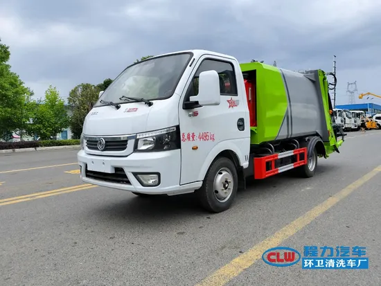 Trak Tolak Mampatan Dongfeng 4X2 4cbm yang menjimatkan untuk Sisa Lorong Kedai Kecil1