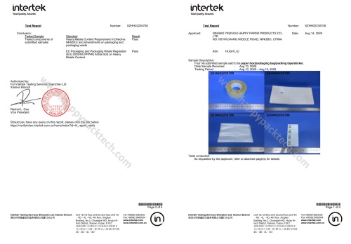 Happypack, PPWR ile İlgili Dış Ambalaj Malzemeleri için Intertek Testini Tamamladı