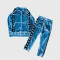 Custom Logo Printed Sweatsuit, Cargo Sweatpants, Stacked Velvet Sweatpants, and Hoodie Jogger Set for Men1
