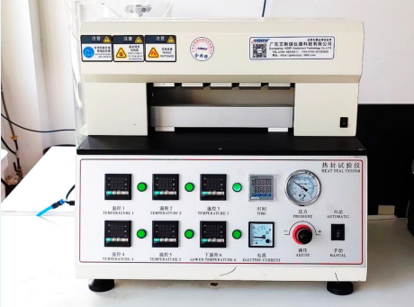 Aparato experimental de termosellado de 5 etapas.