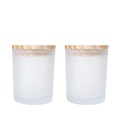 Low MOQ wholesale White Glass Candle Jars with Wooden Lid ,Transparent Amber Black Empty Candle Jars for Making Candles1