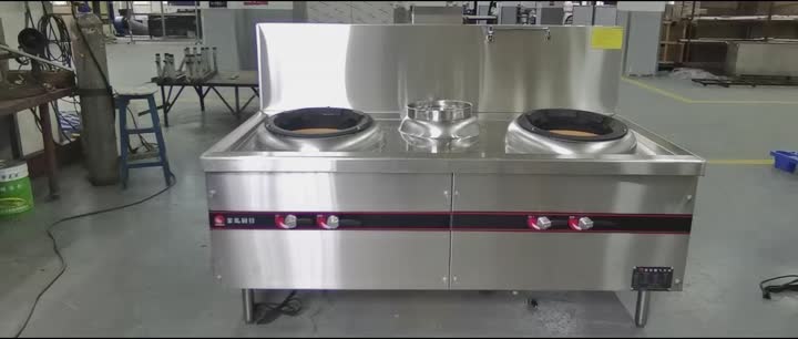 Gazla çalışan Çin çift brülörlü tek çorba wok ocağı