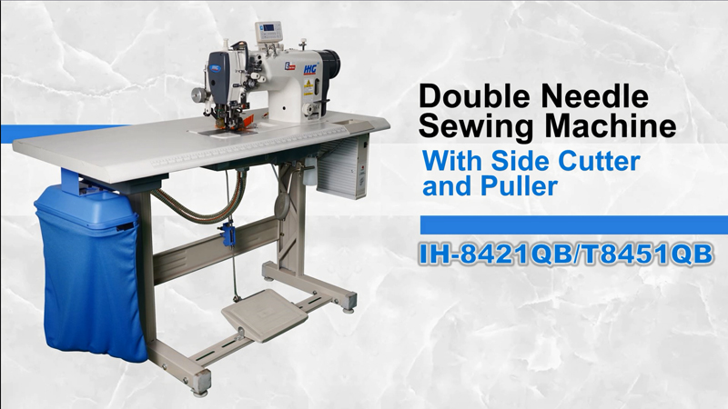 IHG IH-8421QB/T8451QB Direct Drive Double Needle Sewing Machine with Side Cutter and Puller