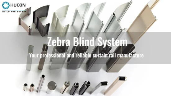 Powder Coating Curtain Track Zebra componentes cegos Haste de alumínio para rolos blinds1