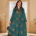 AB402 رمضان عبای 3 رنگ لباس مسلمان روپوش منجوقی ترکیه مد Kaftan 2024 جدیدترین طرح Abaya Dubai1