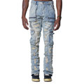 Νέο τζιν ανδρών Slim Fit Straight Gole Pants Trendy Compented Standard Standed Pants Hip Hop Pants1