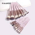 MAANGE 18 Pcs Professional Beauty Shadow Brush Kit with Pink Handles1