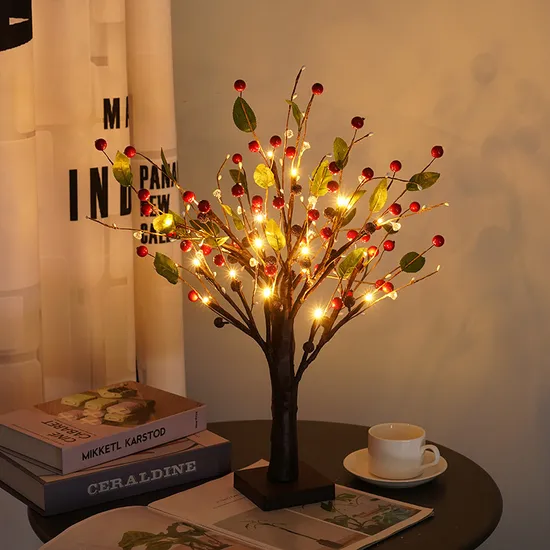 Decoração de árvores de Natal iluminada por LED festiva para casa1