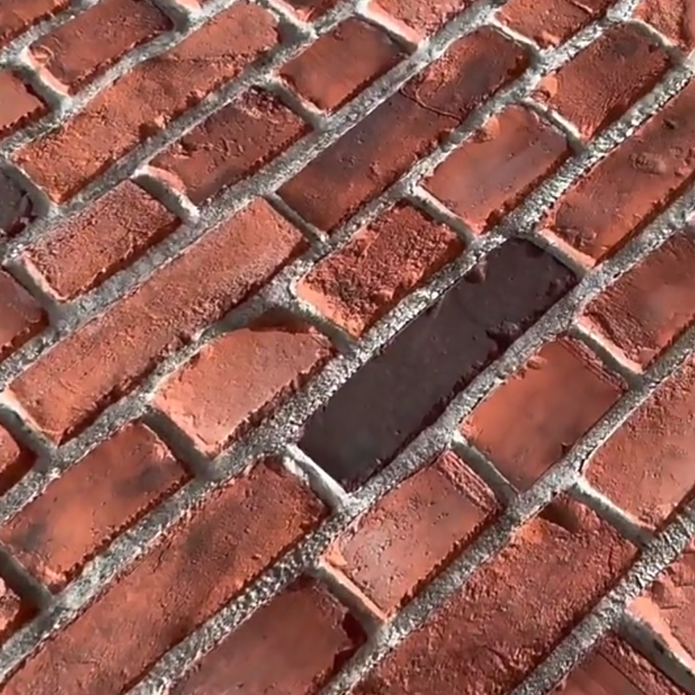 طوب الطين الأحمر الريفي لديكور الجدران الداخلية