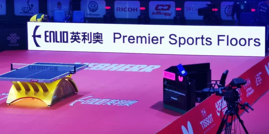 Top table tennis competition, Enlio professional sports flooring.