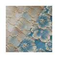 High Quality 100% Polyester Woven Custom Fashion 3D Gold Flower Brocade Fabrics1