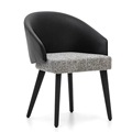 Mobilier tapițat din piele gri închisă, în stil nordic, picioare din lemn solid, set de lux modern scaune de sufragerie1