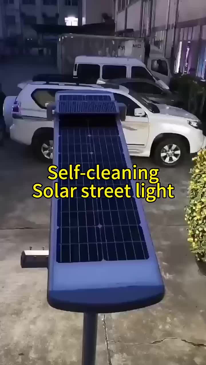 solar street light with self-cleaning