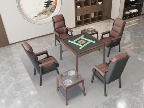 طاولة Mahjong الأوتوماتيكية T660 - الكراميل البني التي كشفت عنها شركة Hangzhou Jinri Technology Co., Ltd.