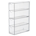 Transparent Glass 4-Drawer PS Desktop Storage Box1