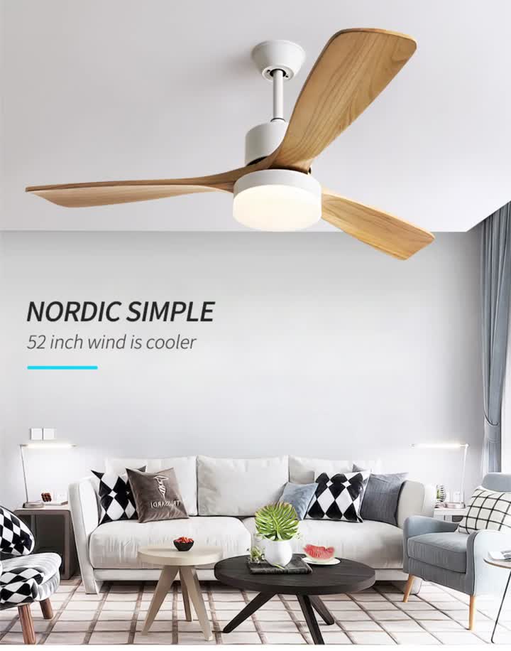 Потолочный вентилятор премиум -класса со светом и дистанционным управлением