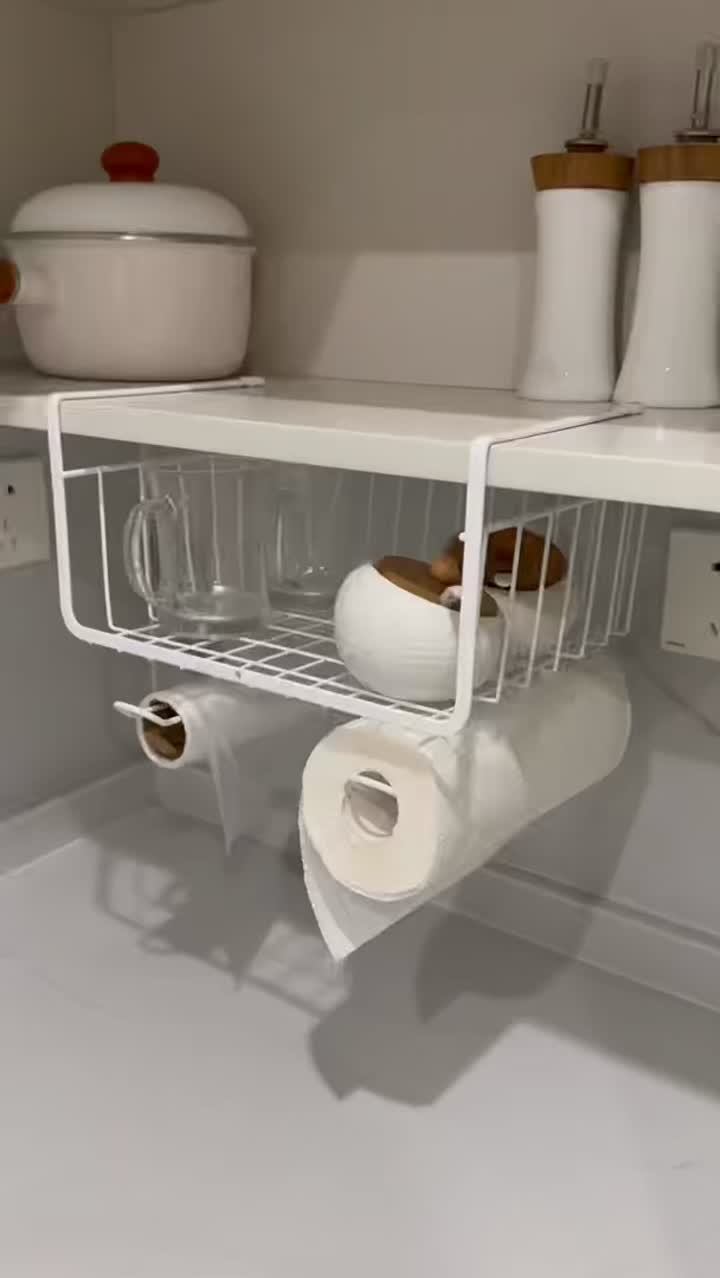 Cesto suspenso do gabinete 2 (pintado com spray branco) ~ 1