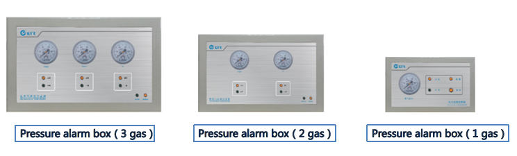 Multi-jenis kotak alarm gas untuk sistem kontrol gas medis N2O oksigen