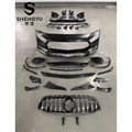 Front Bumper Assembly with Grille Exhaust Pipe for Benz A-Class W177 Upgrade to A45 AMG Style1