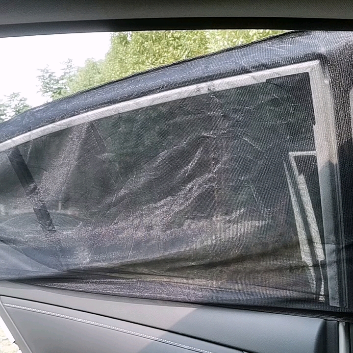 summer black mesh foldable car side sunshade cover1